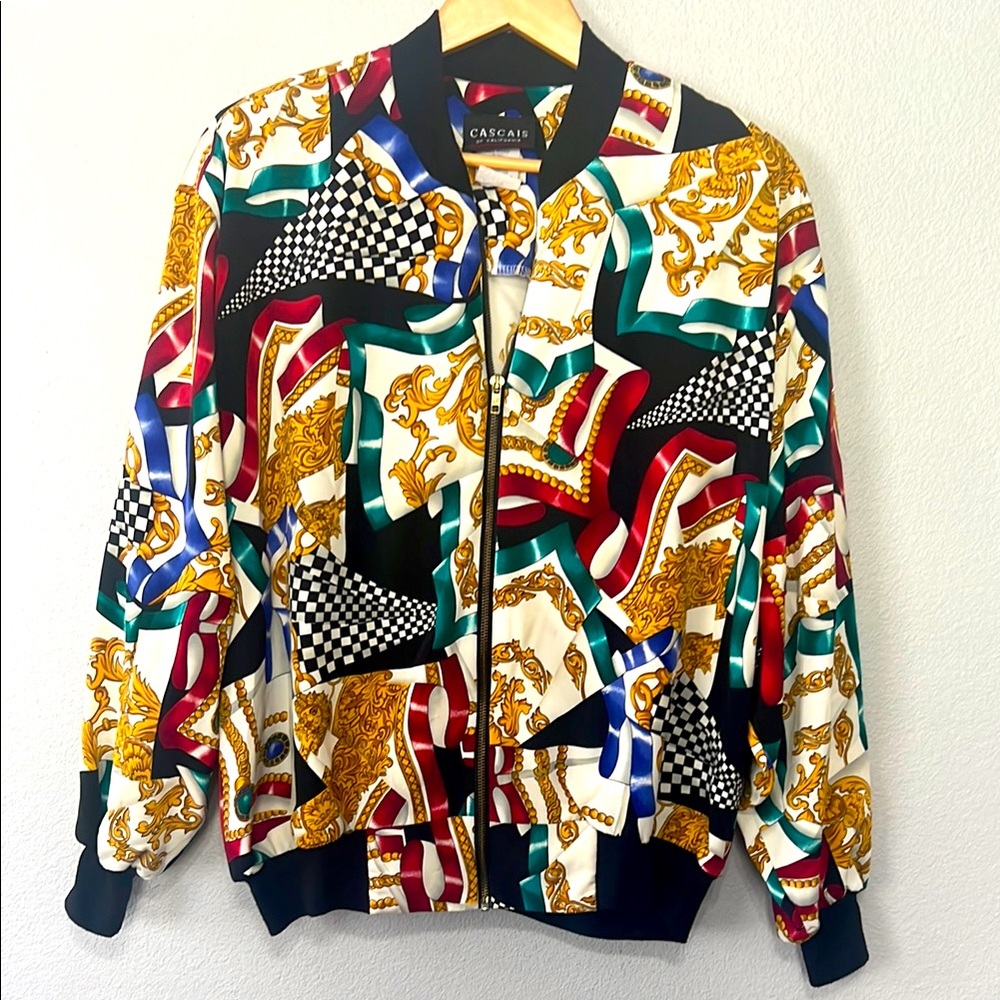Cascais Vintage Woman’s‎ Patterned Bomber Jacket Medium